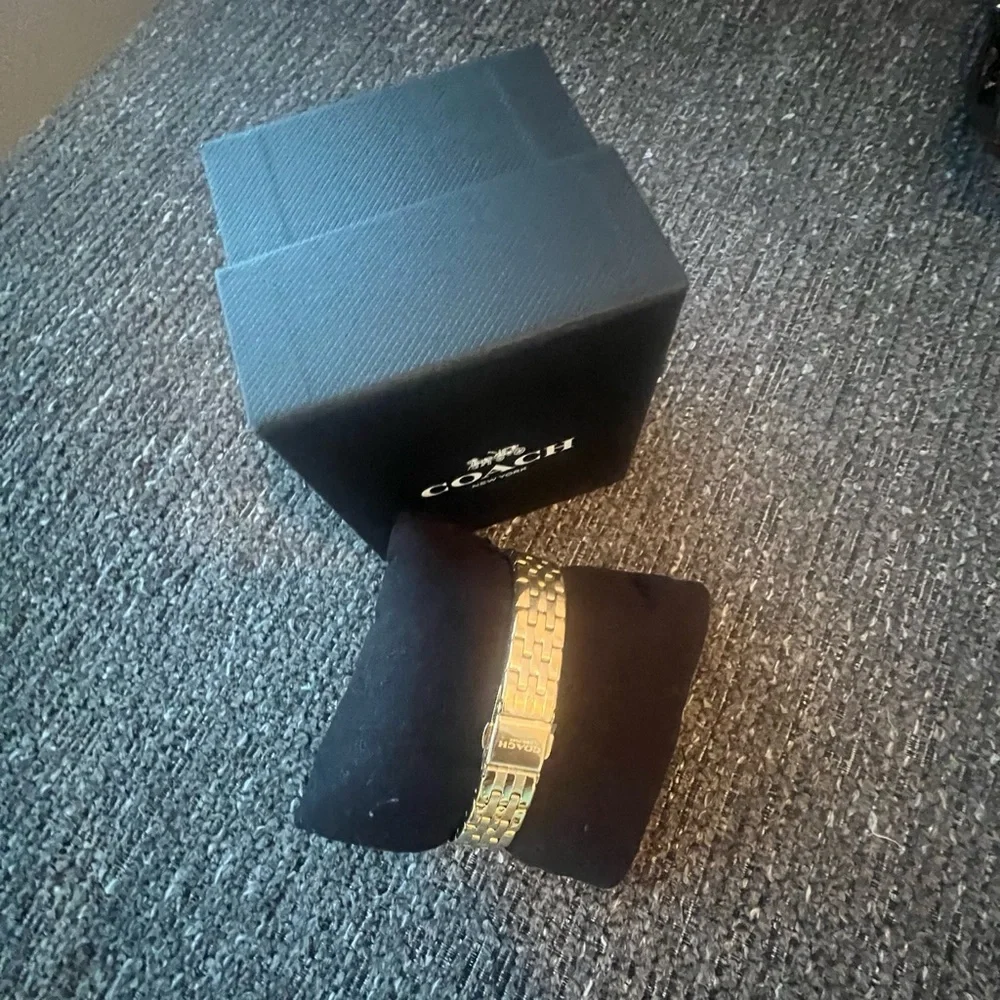 Coach Gold and Black Women's Bracelet Watch